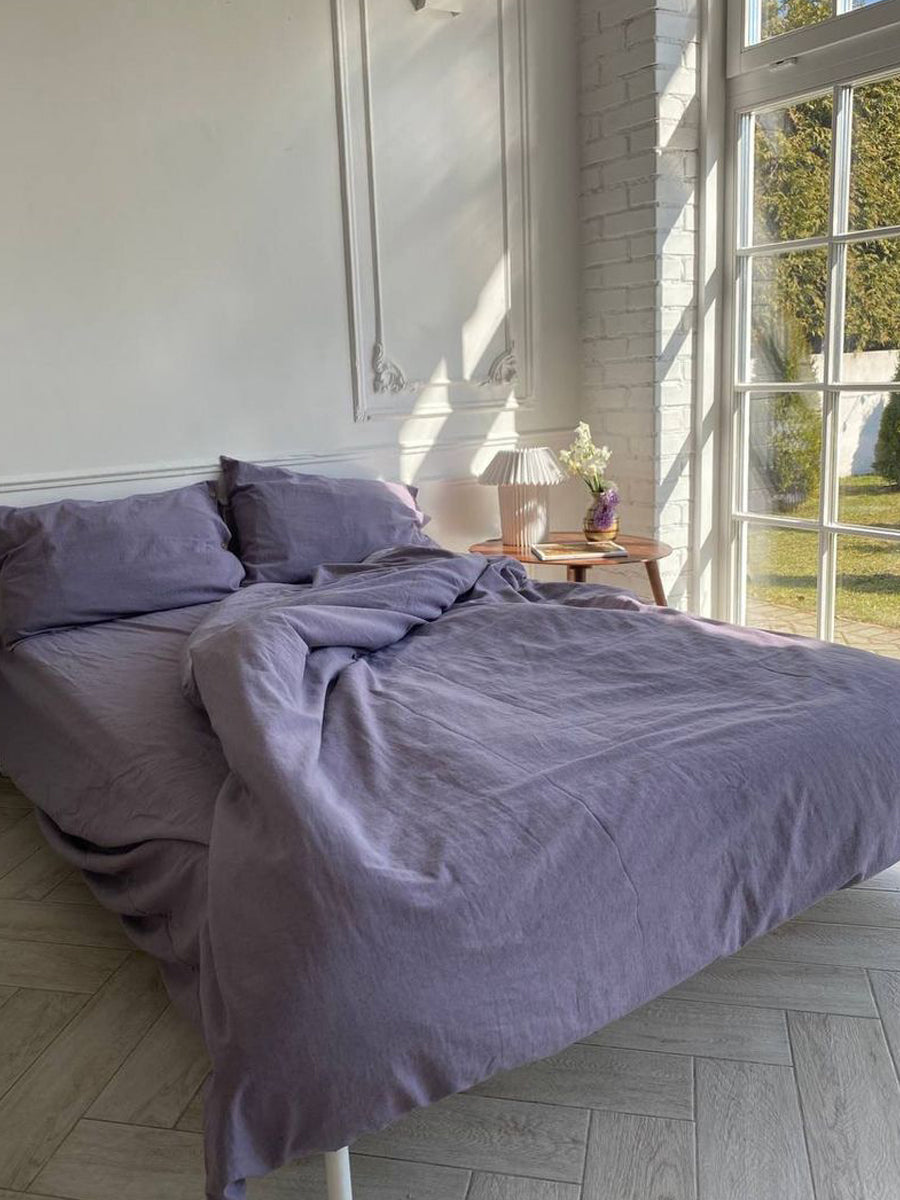 Soft Linen Bedding in Lavender