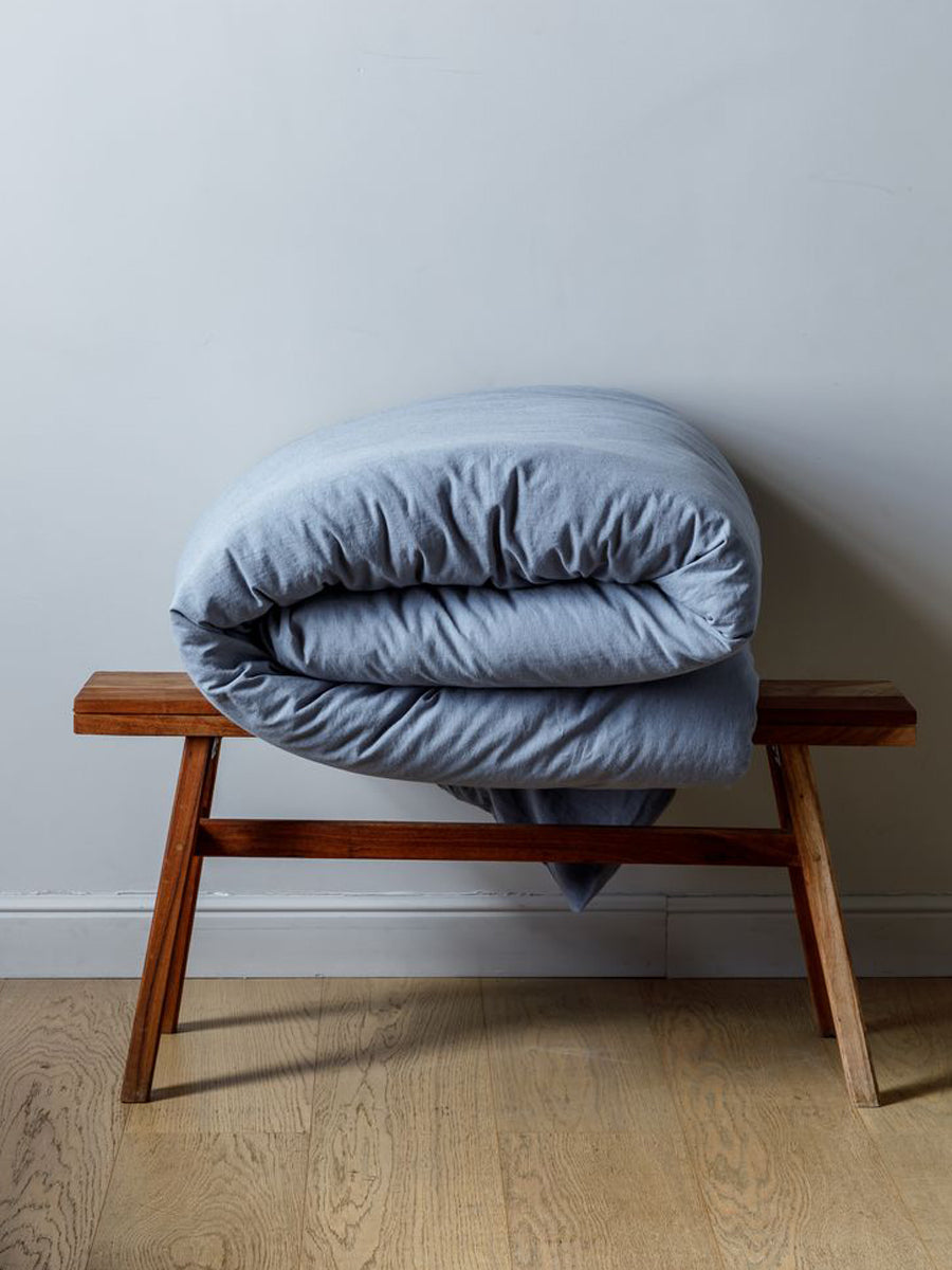 Serene Linen Bedding in Grayish Blue